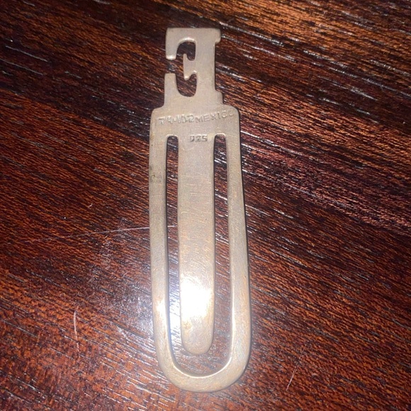 sterling silver monogram paper clip bookmark - Picture 2 of 2
